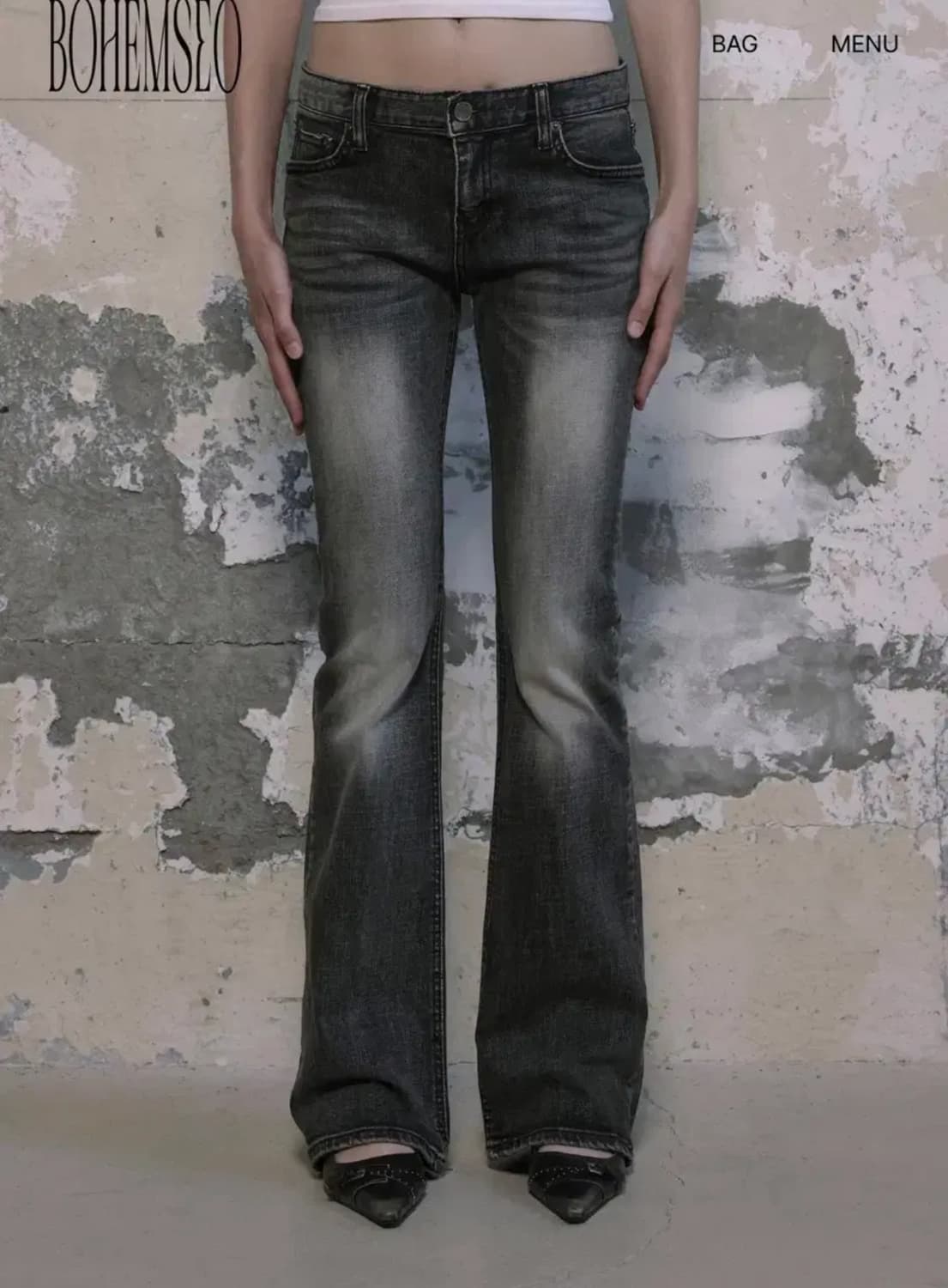 보헤미안서울 부츠컷데님 그레이s 상품이미지2