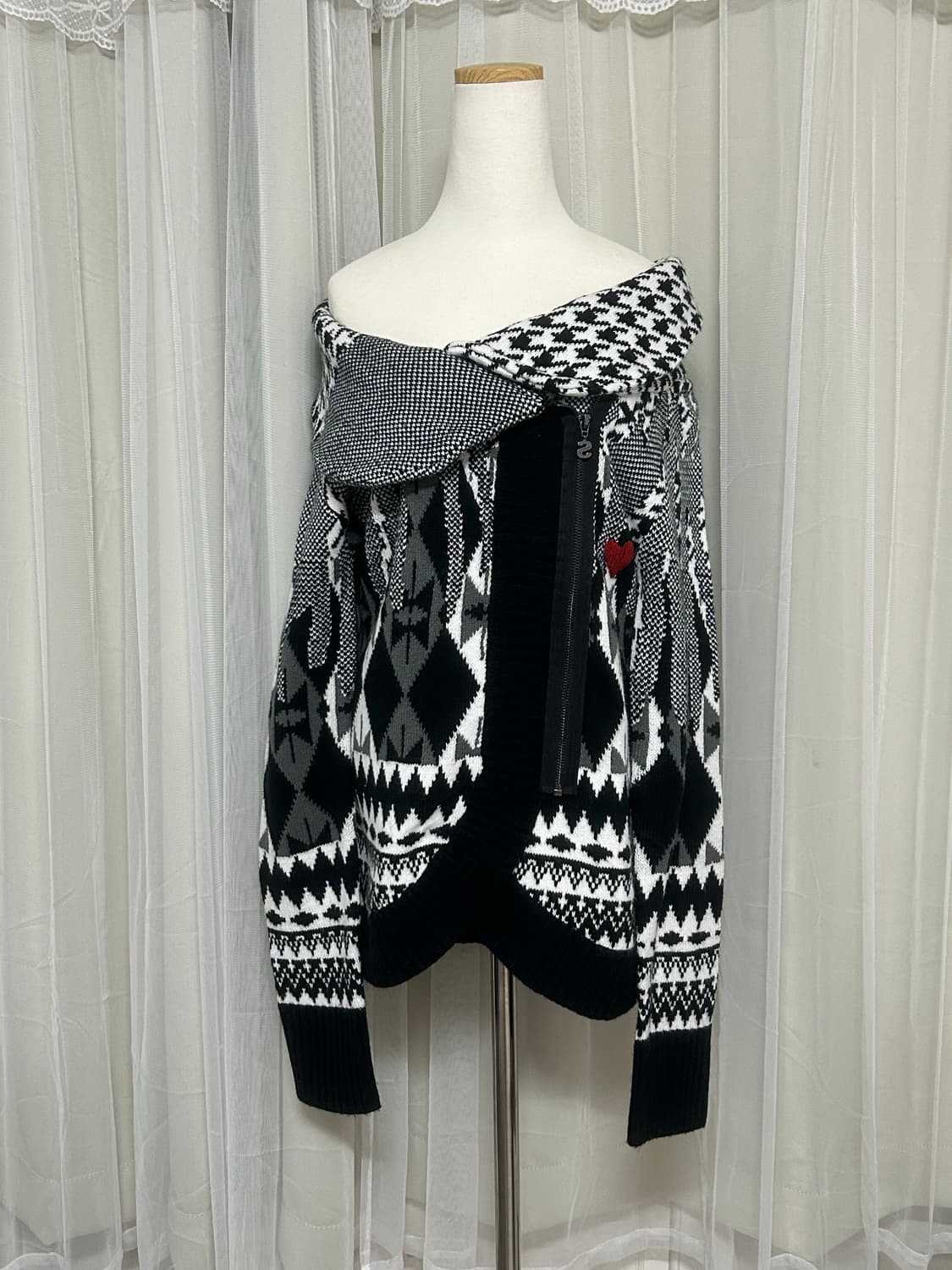 데시구알 오리엔탈 기하학 패턴 가디건 상품이미지1