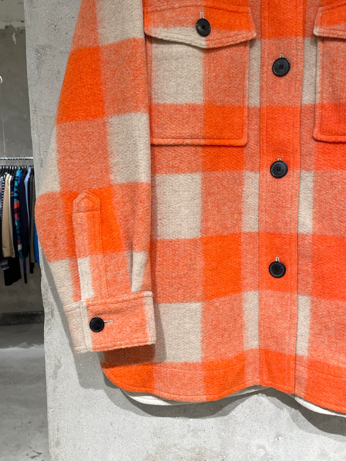 이자벨 마랑 오렌지 체스트 포켓 울 체크 자켓 상품이미지4