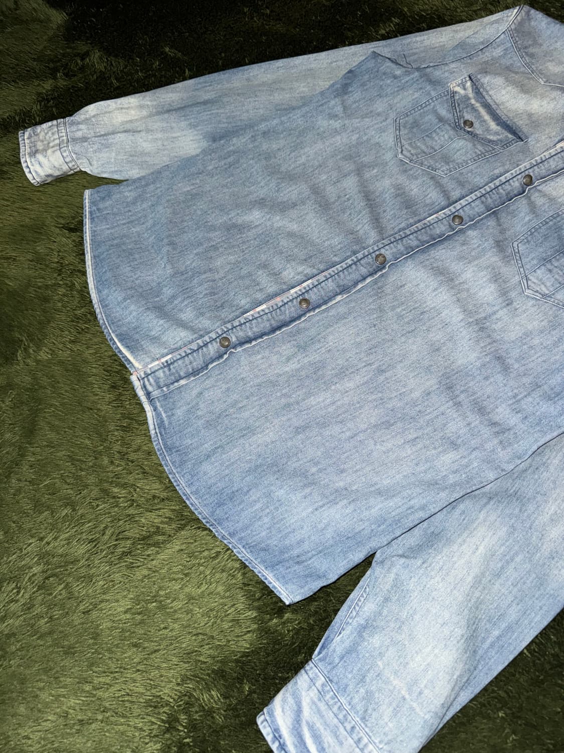 [EU L] 아르마니 진스 빈티지 워싱 웨스턴 데님 셔츠 상품이미지5