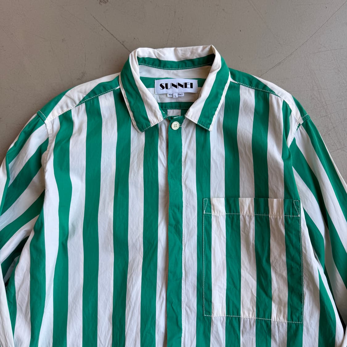 써네이 하프버튼 스트라이프 셔츠 상품이미지4