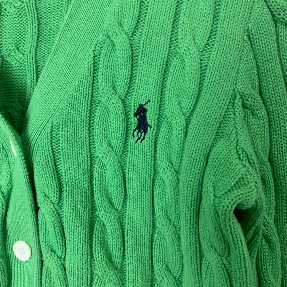 폴로 랄프로렌 신형 그린 꽈배기 니트 가디건 상품이미지3