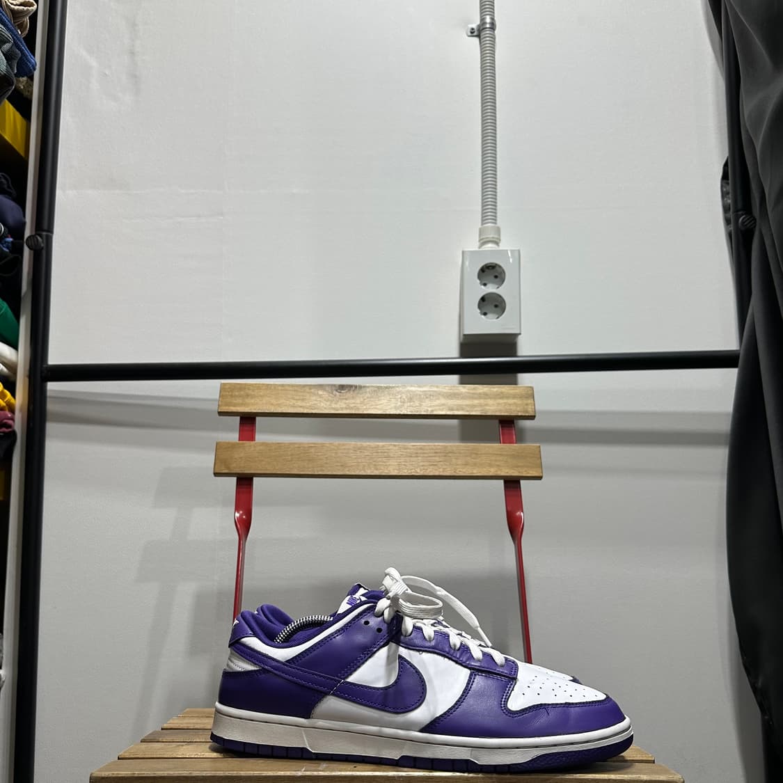 290) 나이키 운동화 남성 남자 신발 덩크 로우 퍼플/화이트 상품이미지1