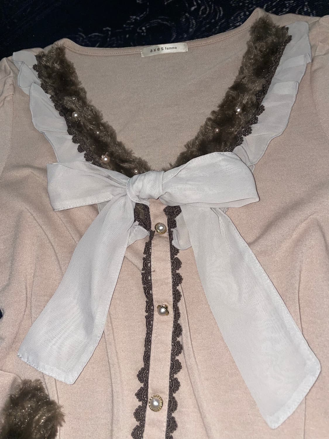 엑시즈팜 히메갸루 퍼리본 큐빅 롱슬리브 상품이미지3