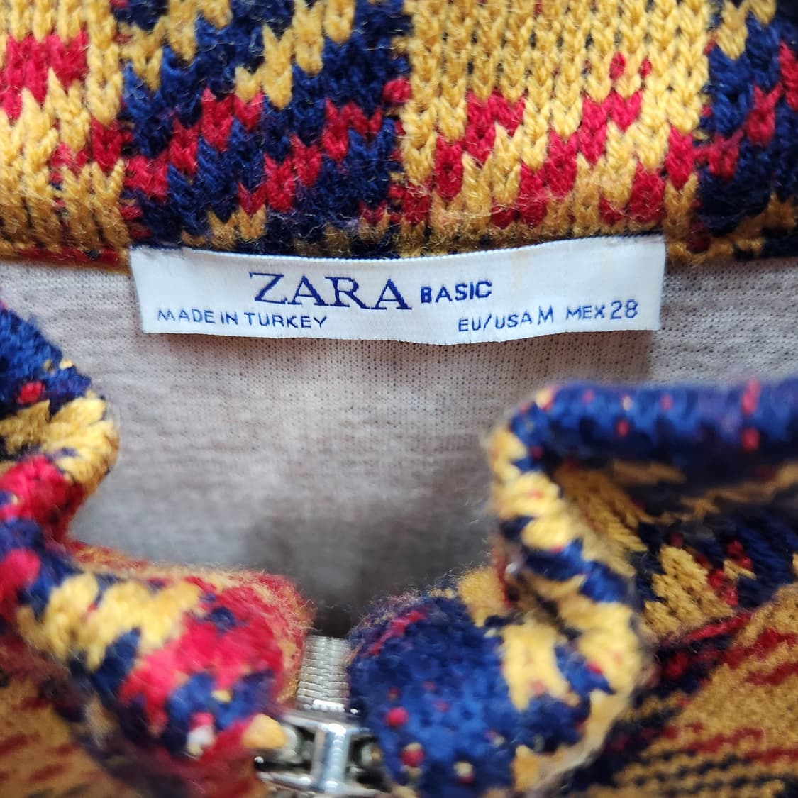 자라 ZARA 체크 니트 빅 투포켓 크롭 니트 자켓 상품이미지4