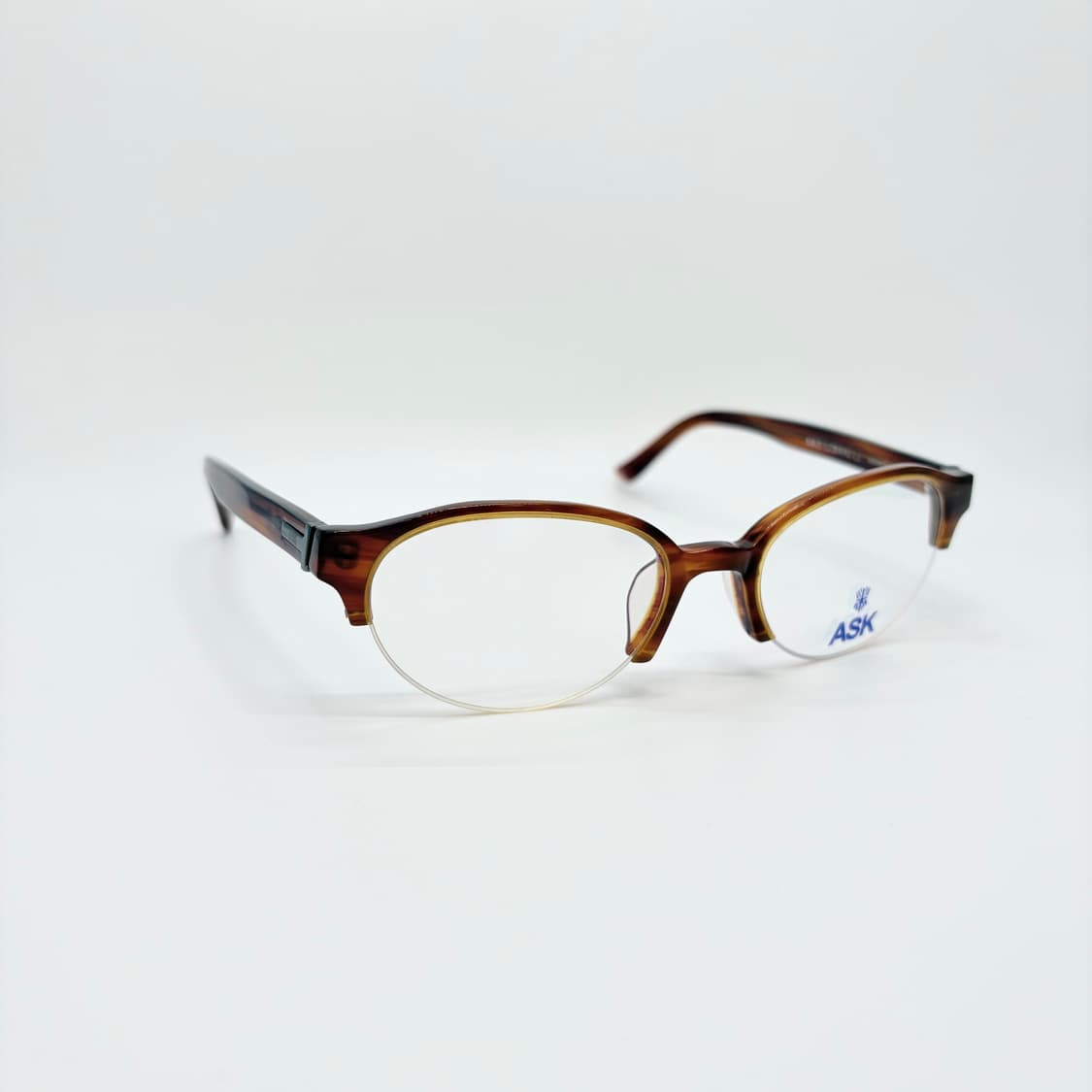 ASK 오벌형 브라운 반뿔테 빈티지안경 상품이미지2