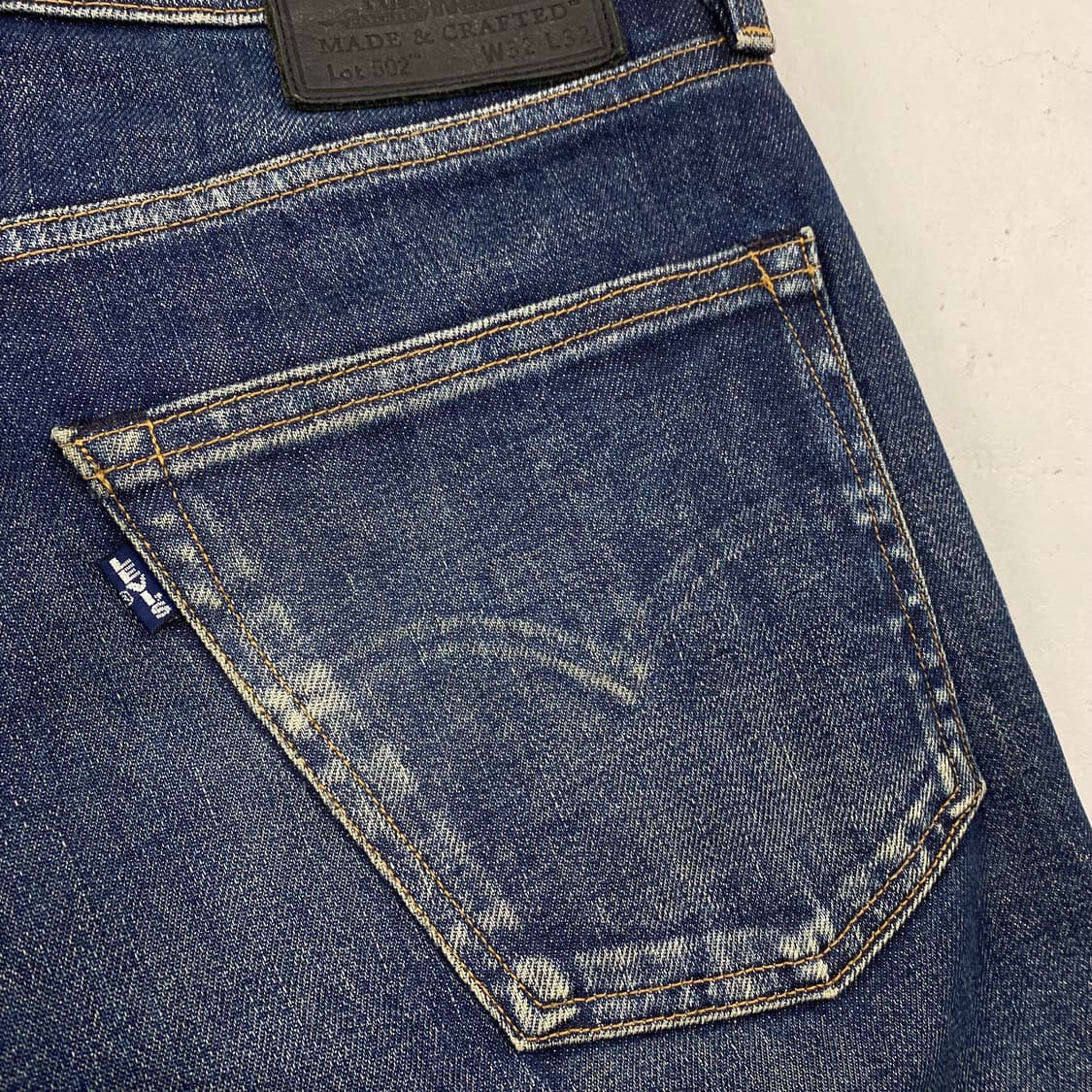리바이스 502 빅E 재팬 메이드 블루탭 셀비지 데님 진 (32) 상품이미지6