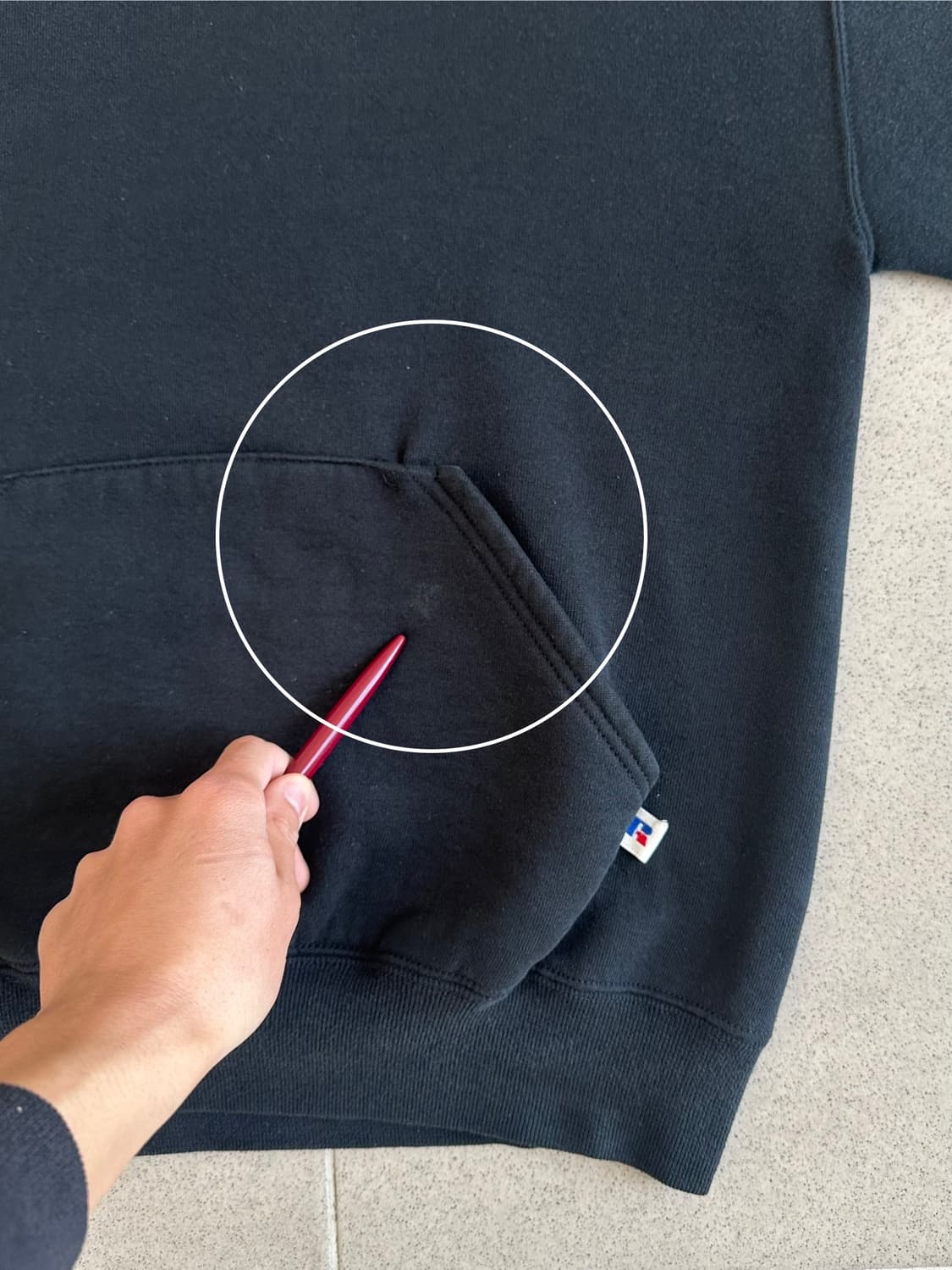 90s 빈티지 러셀 후드 블랙 M USA 상품이미지4