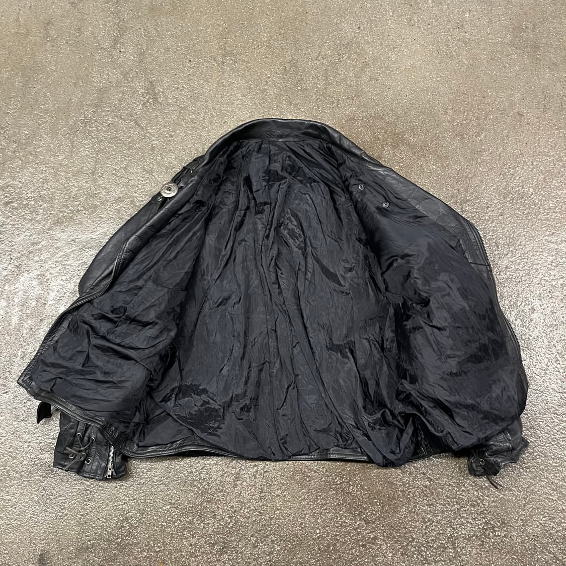 80-90s 빈티지 레이스업 가죽 라이더 자켓 (110) 상품이미지6