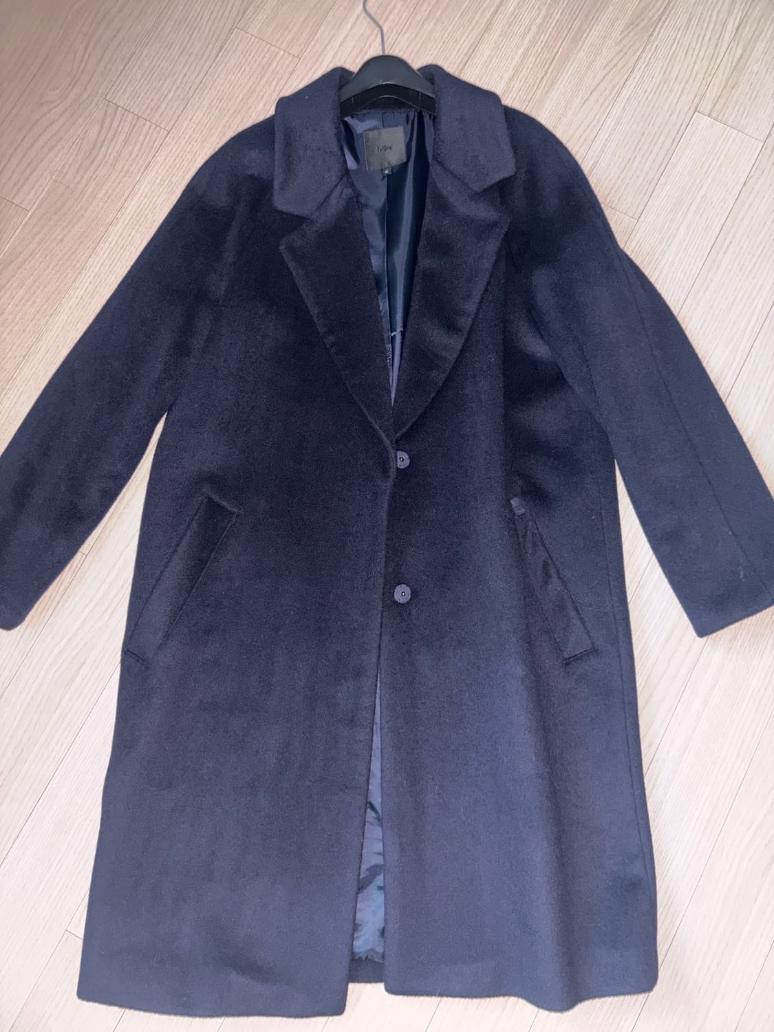 네이비 캐시미어 롱코트 상품이미지1