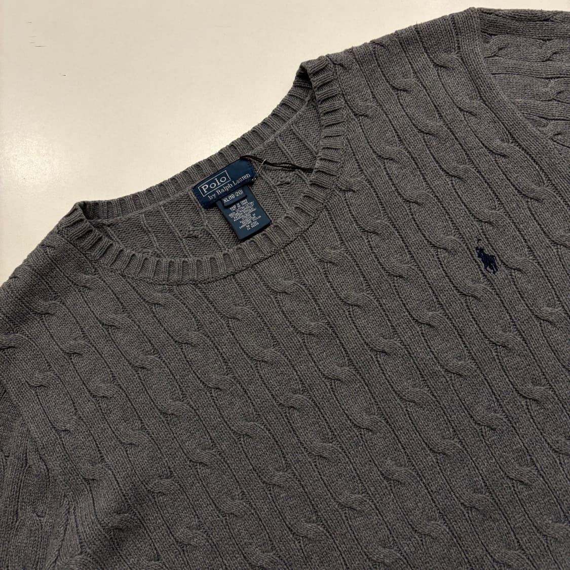 [XL] 폴로 랄프로렌 케이블 니트 그레이 C108 상품이미지3