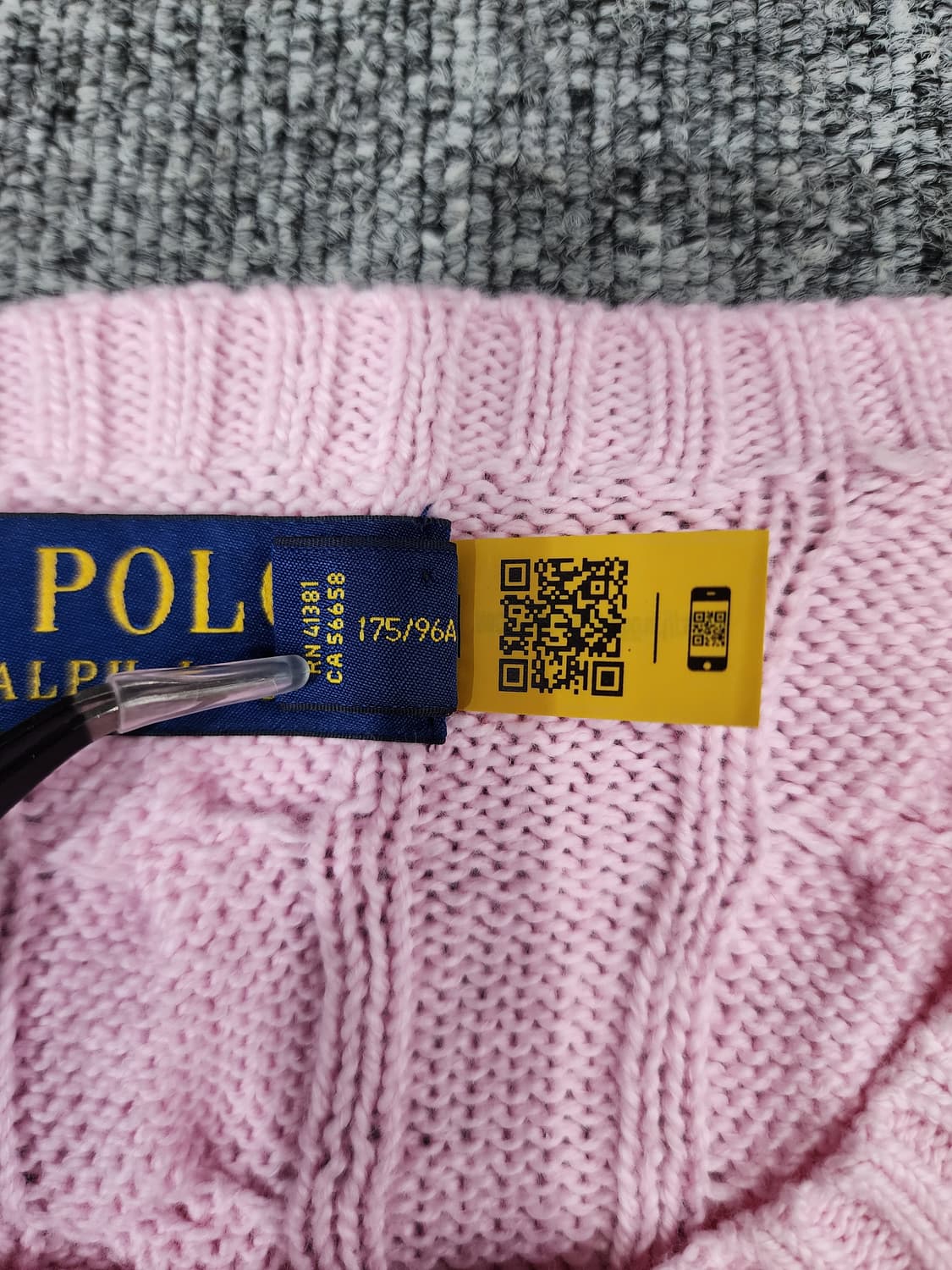 폴로 랄프로렌 케이블 꽈배기 신형택 니트 스웨터 핑크 M 상품이미지6