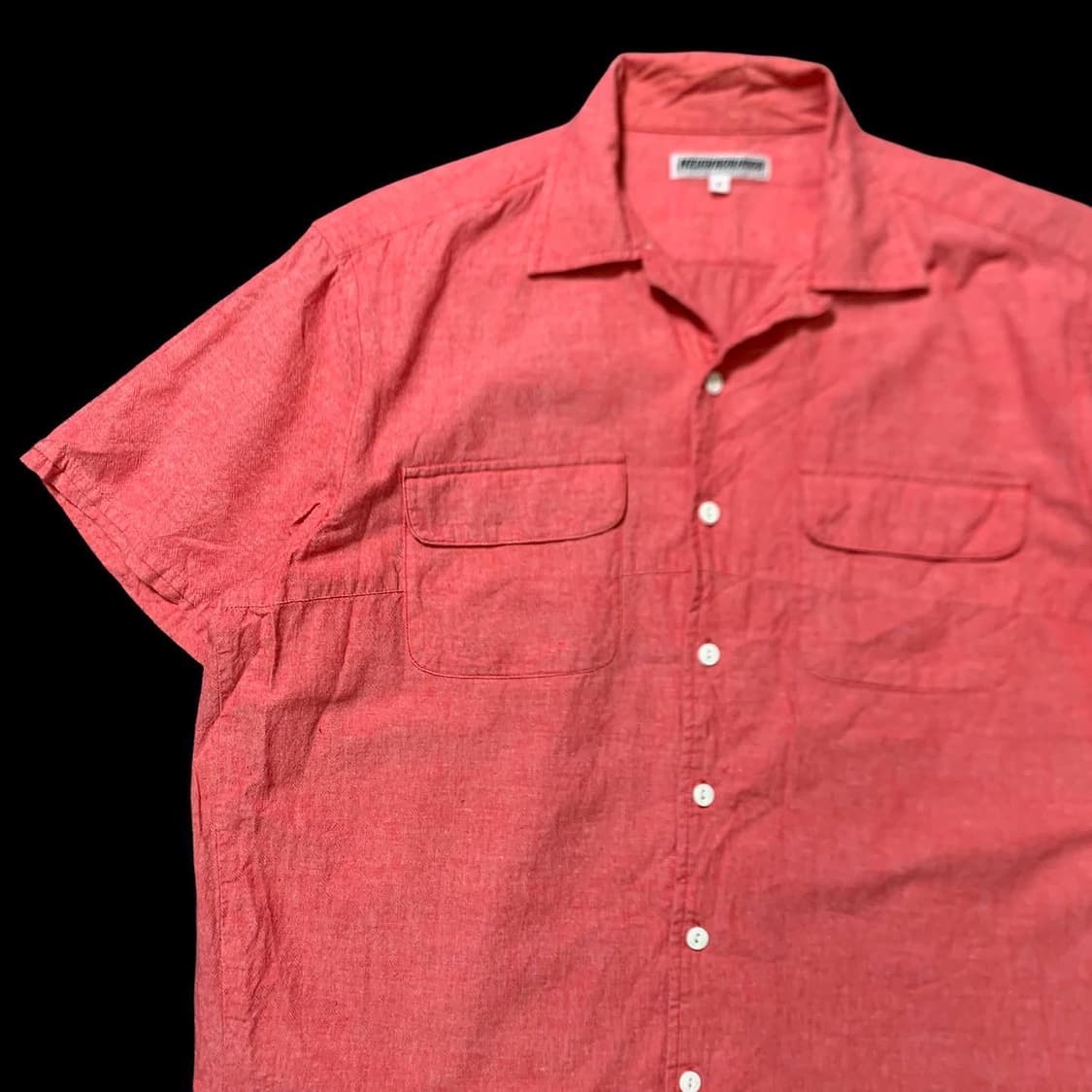 [L] 네이버후드 핑크색 백프린팅 반팔남방 상품이미지4