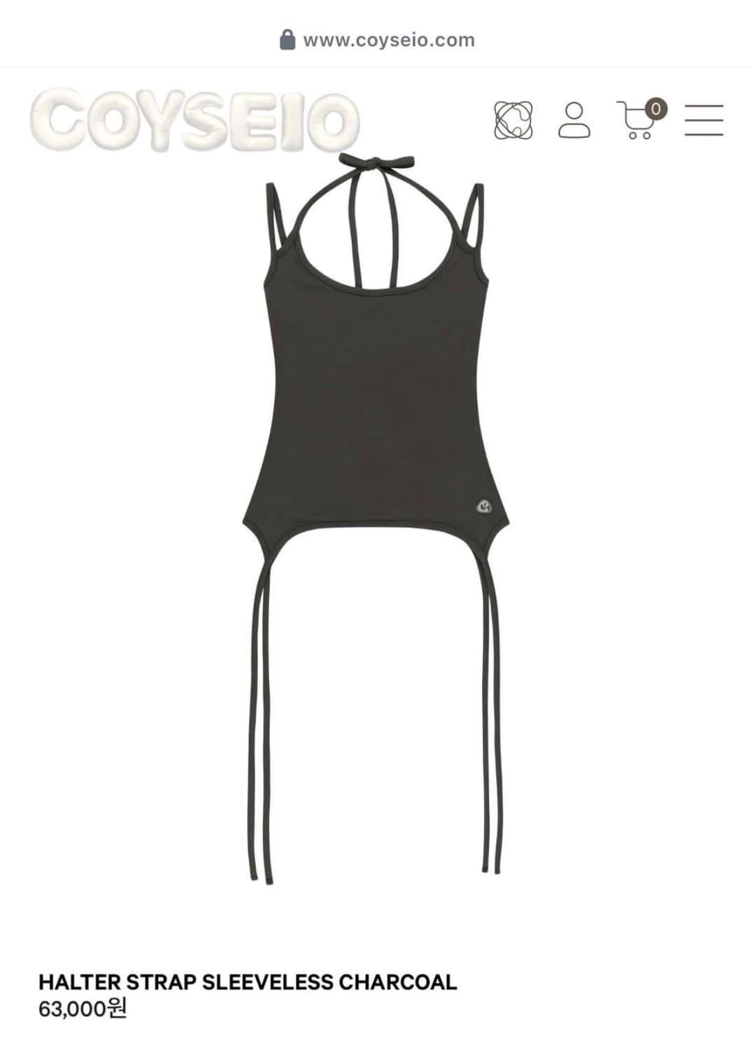 코이세이오 나시 HALTER STRAP SLEEVELESS 상품이미지1