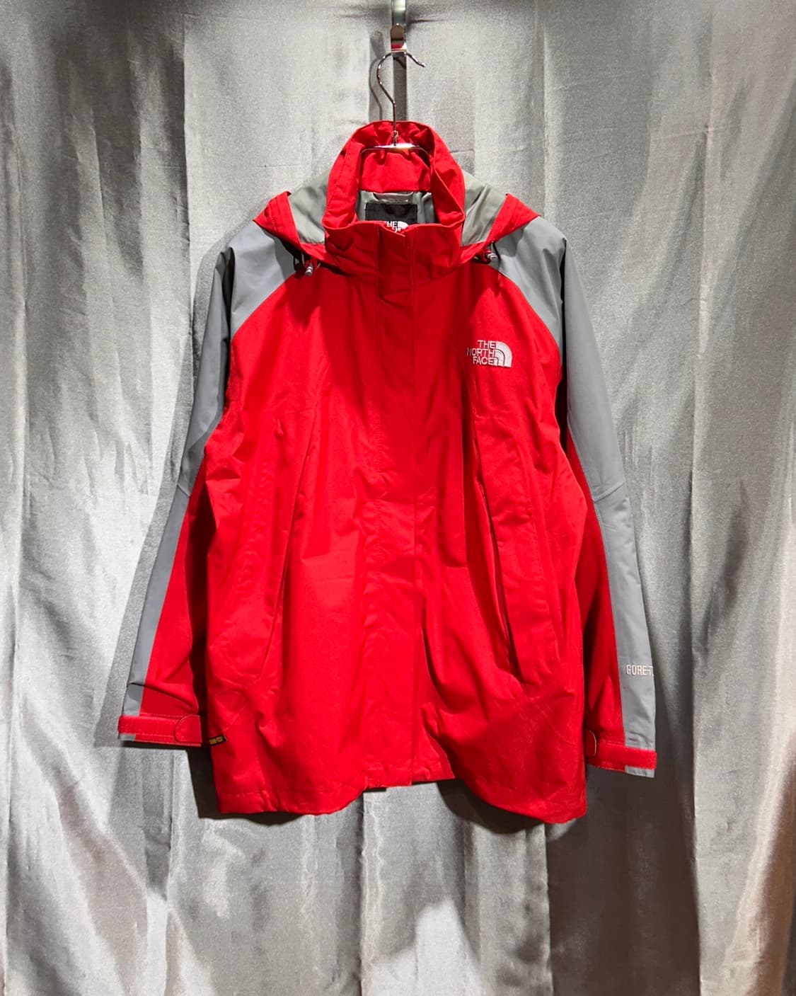 M 노스페이스 고어텍스 레드 배색 후드 바람막이 상품이미지2