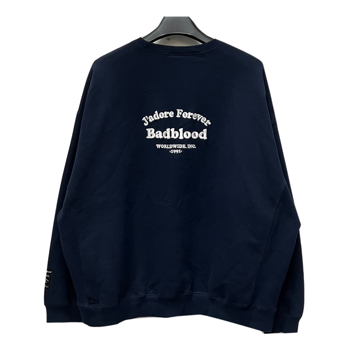 배드블러드 백로고 네이비 오버핏 스웻 맨투맨 M 상품이미지3