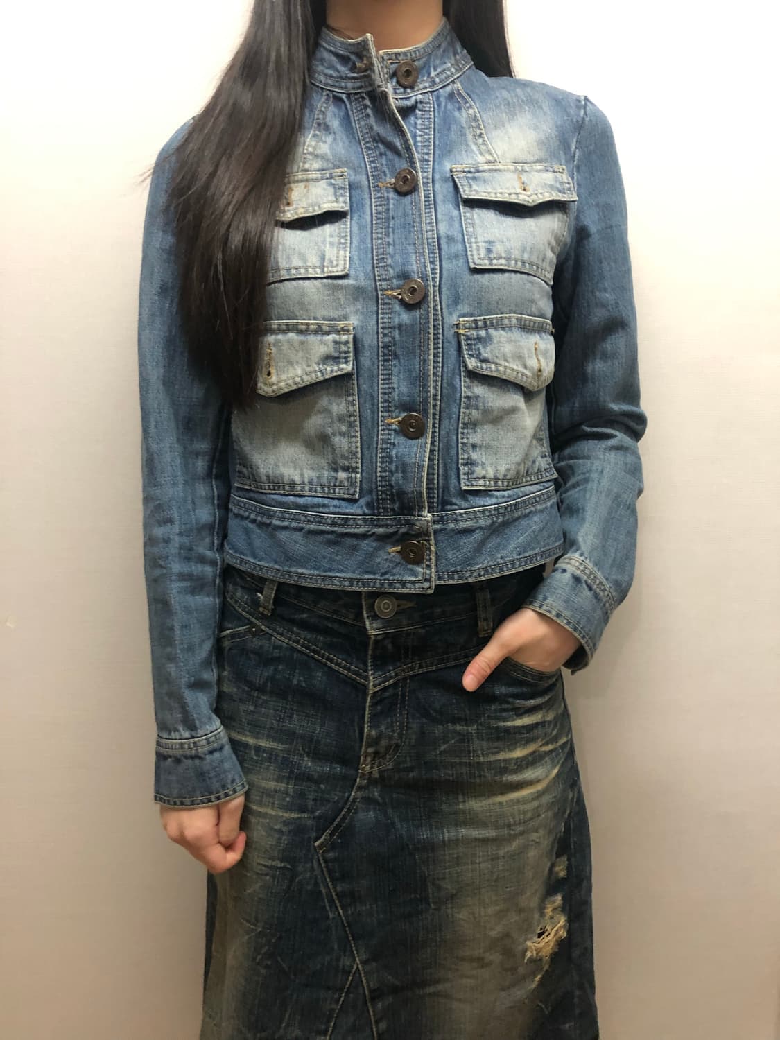 빈티지 데님 포켓 자켓 상품이미지2