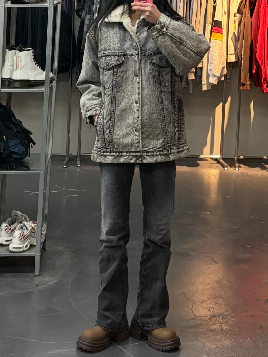 리바이스 쉐르파 데님 흑청 트러커 자켓 A3298 상품이미지1