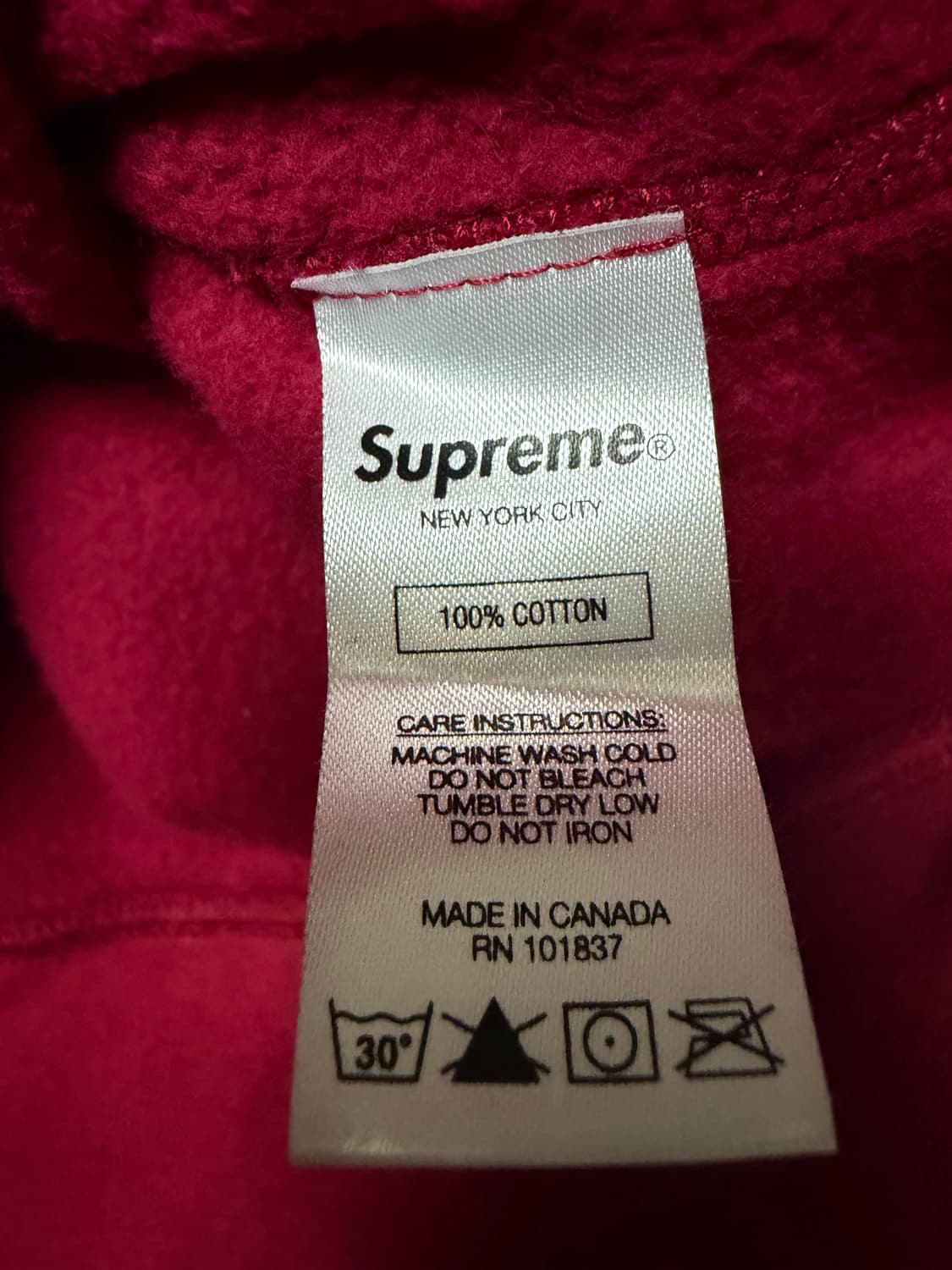 슈프림 x 낸골딘 버건디 후드 m 상품이미지5