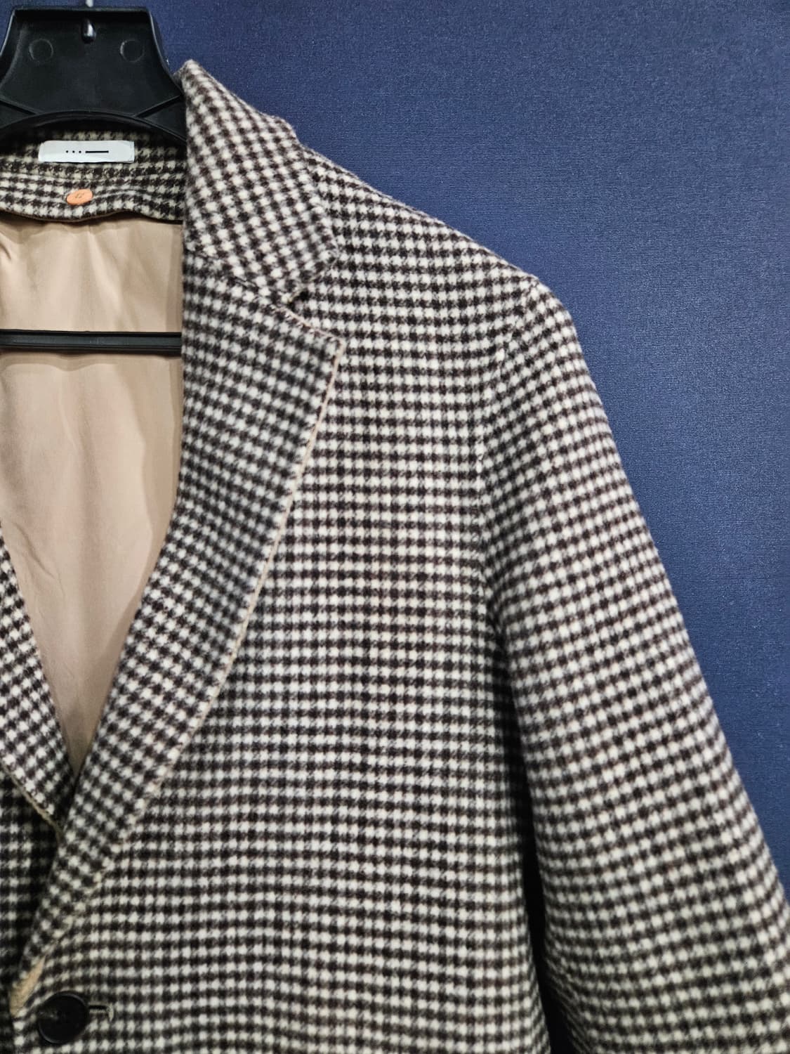 지이크 스트라이프 체크 남성 100 핸드메이드 롱코트  상품이미지4