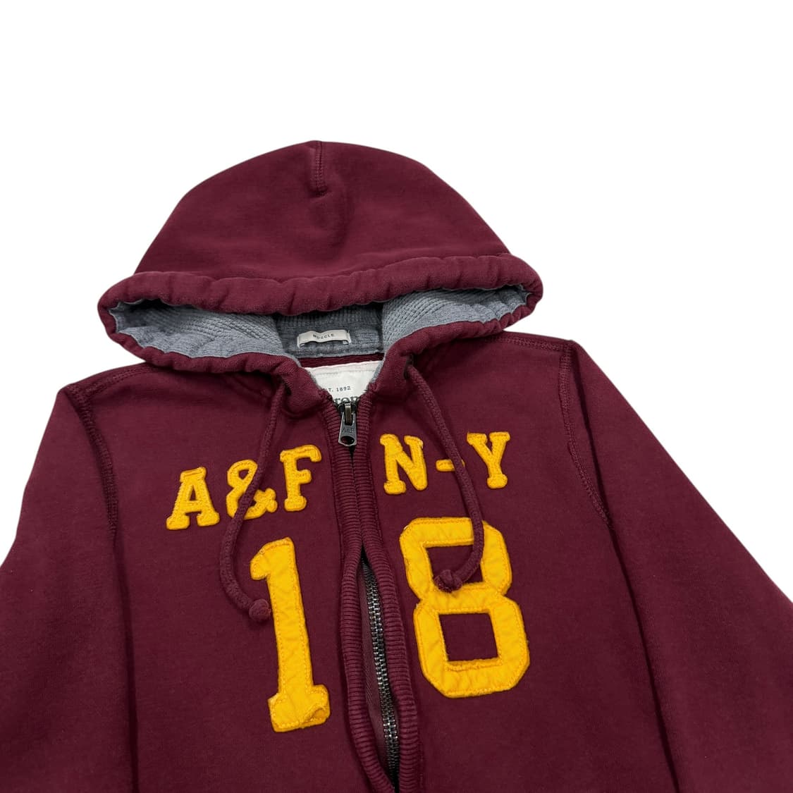 아베크롬비 빈티지 버건디 레드 마룬 18 Y2K 기모 후드집업 자켓 S 상품이미지2