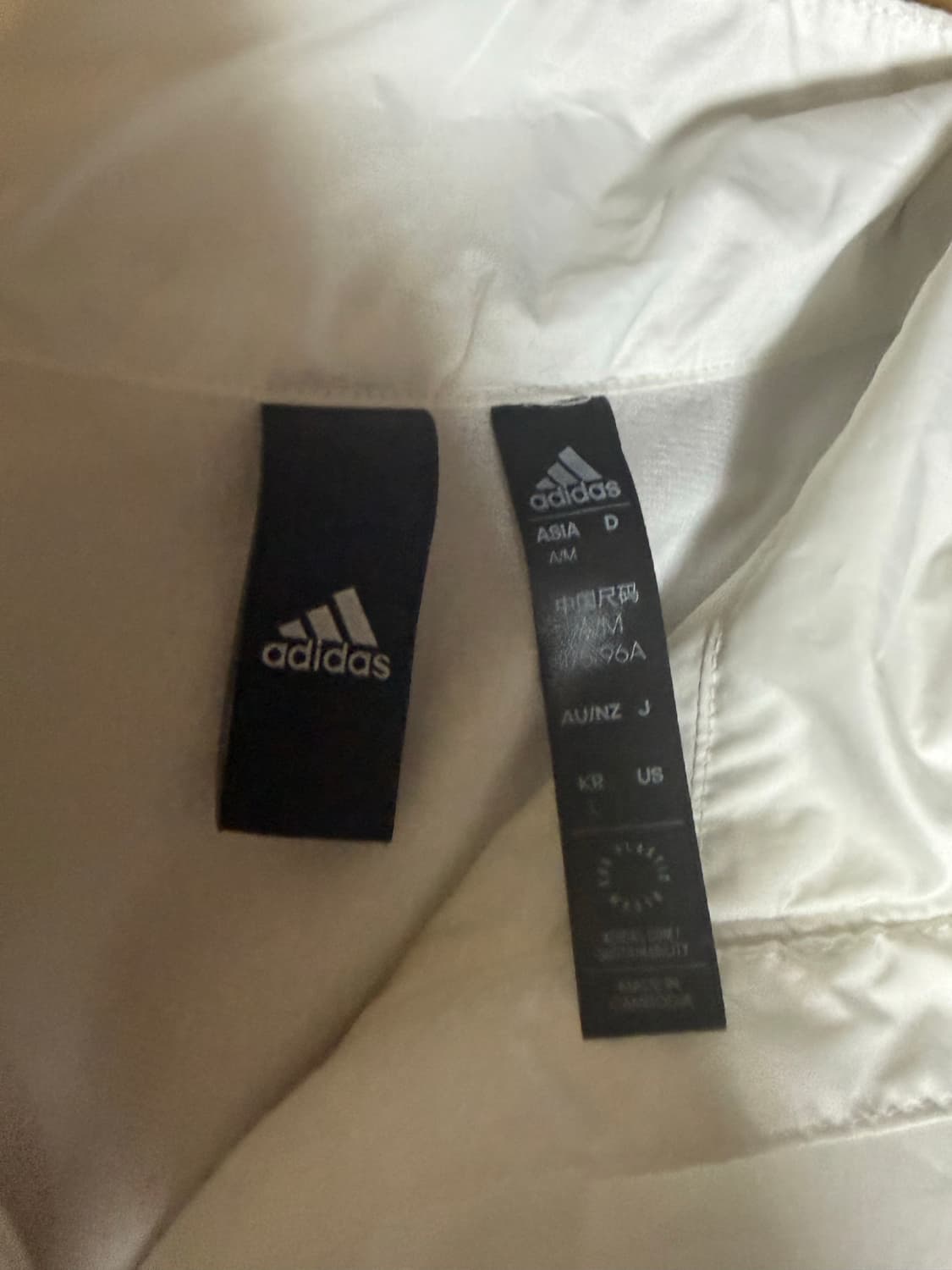 아디다스 3선 트레이닝 바람막이 화이트 상품이미지3