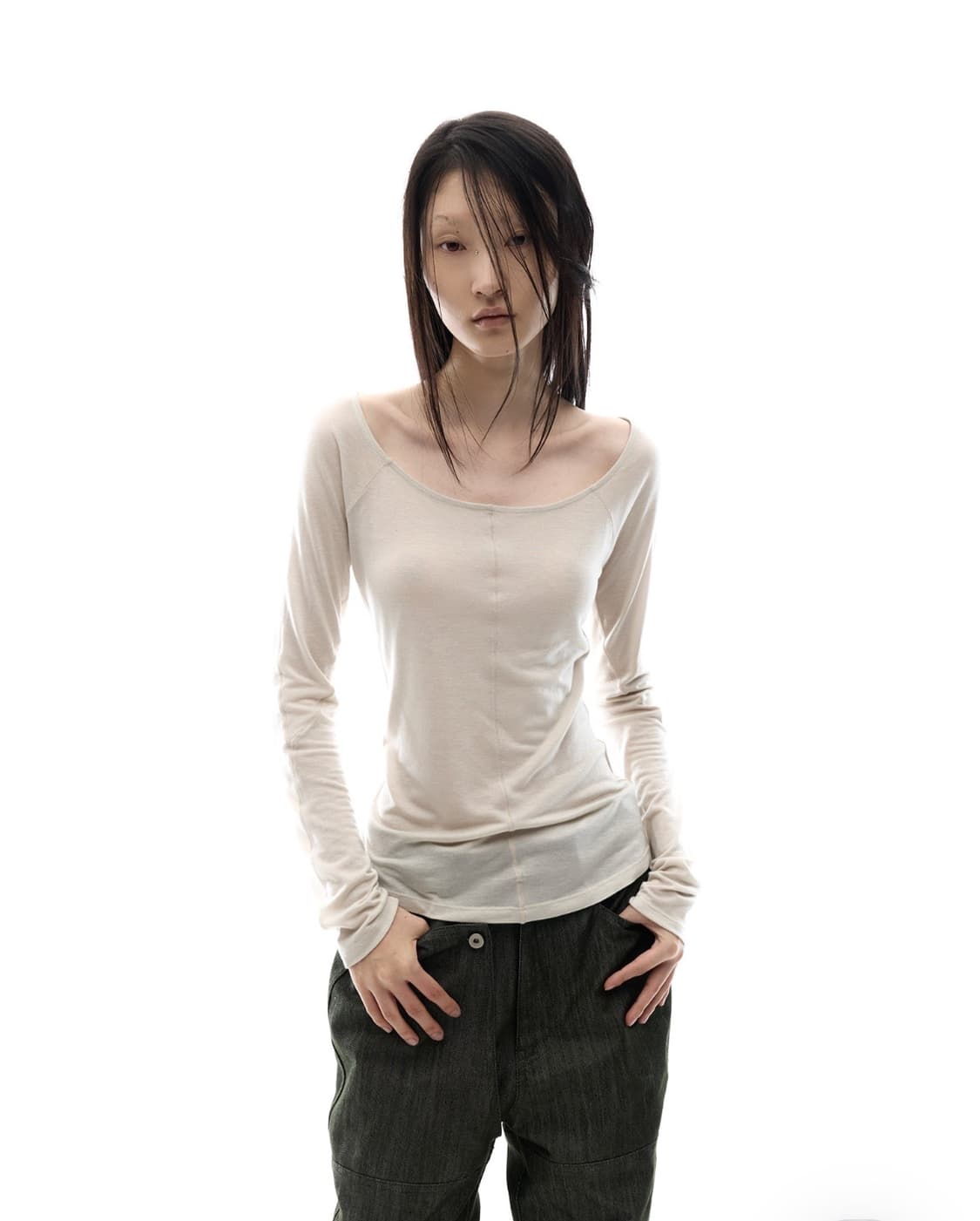 오호스 Flatseam Long Sleeve Top / Oatmeal 상품이미지3