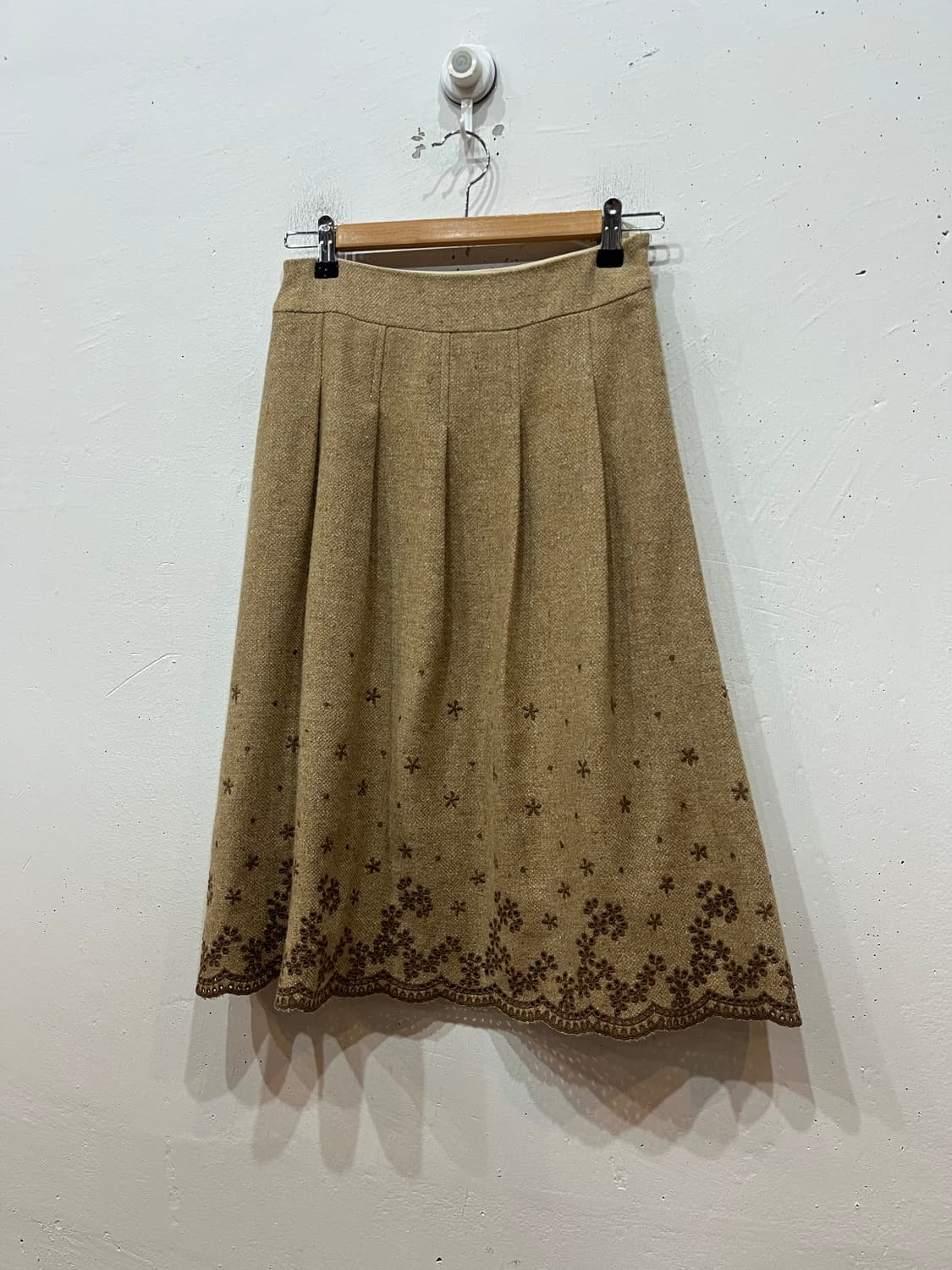 KATHARINE ROSS 자수 울 스커트 치마 Made in JAPAN 상품이미지1