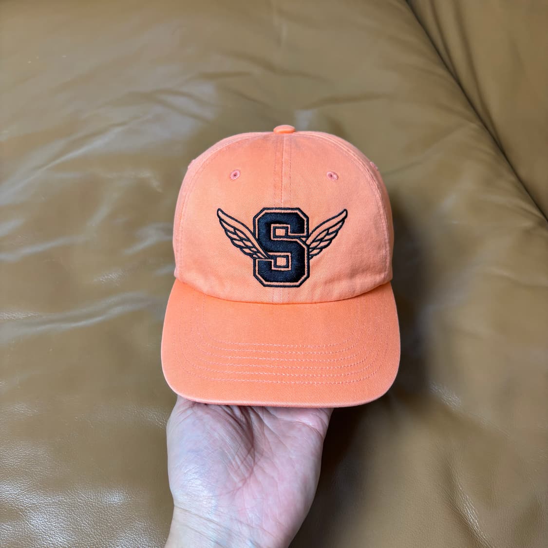 Supreme 슈프림 윙로고 워시드 오렌지 볼캡 모자 (Orange) 상품이미지2