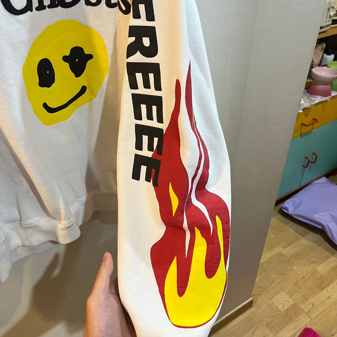 CPFM X KIDS SEE GHOST 맨투맨 화이트 스몰 상품이미지6