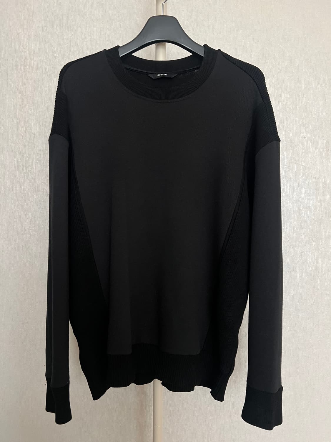 시스템옴므 오버핏 맨투맨 블랙 (105) 상품이미지1