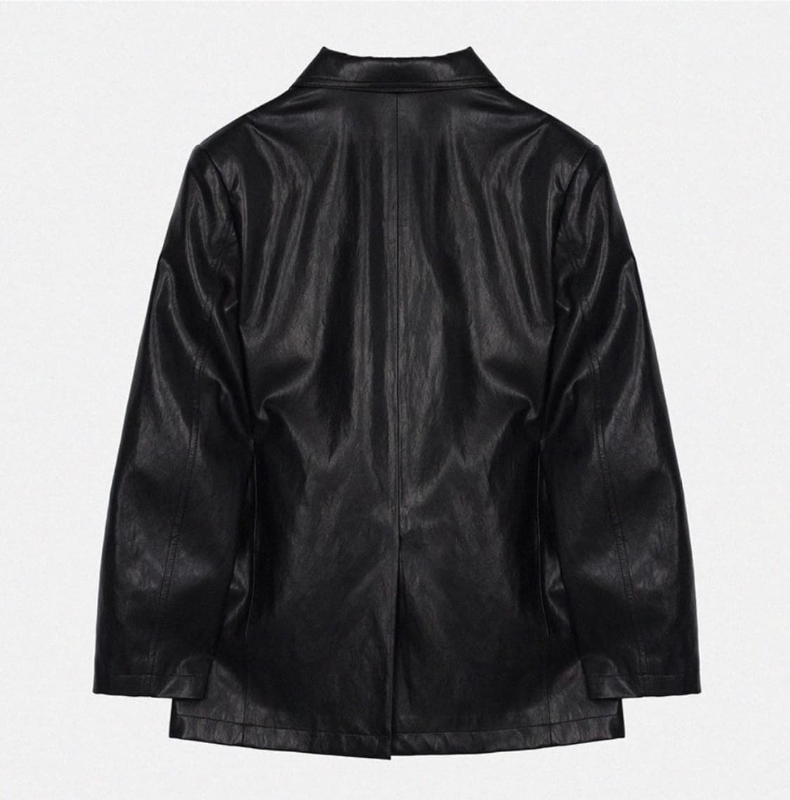르 Faux leather over-fit blazer black 상품이미지4