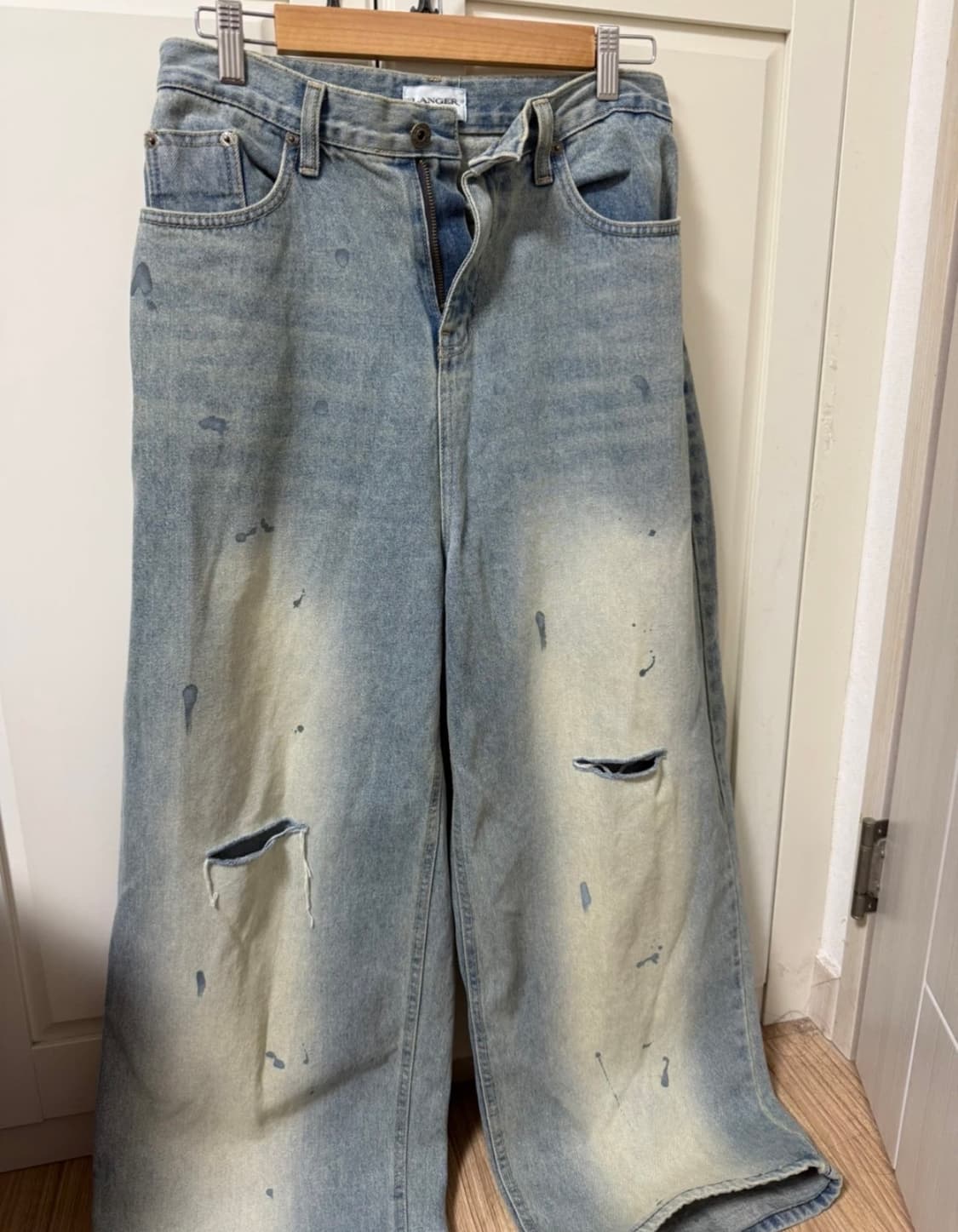 랑거 랑거 데미지 워싱 빈티지 데님 청바지 S 상품이미지4