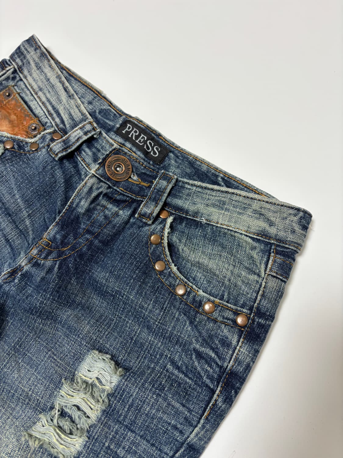 프레스(PRESS) 락시크 그런지 로우라이즈 부츠컷 데님 상품이미지6