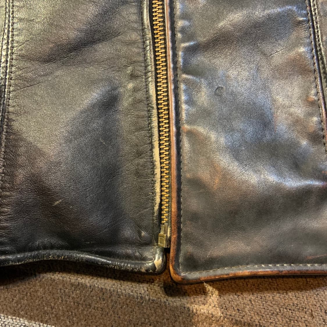 USA 90s Branded 프린지 숏 싱글라이더 자켓 M 소가죽 상품이미지9