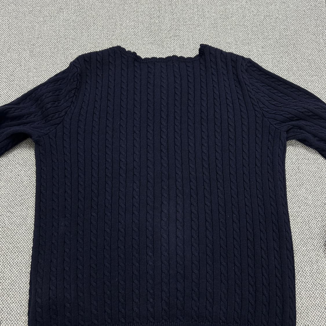 폴로 네이비 우먼스 핑크포니 케이블 가디건(XL(16)) 상품이미지5