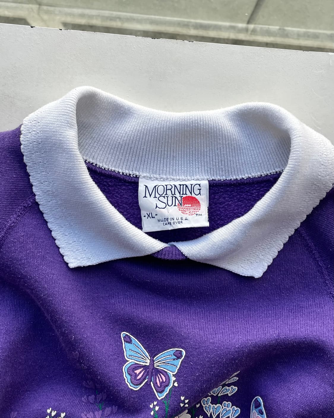 90s USA Morning Sun collar Sweatshirt 🪻 상품이미지5