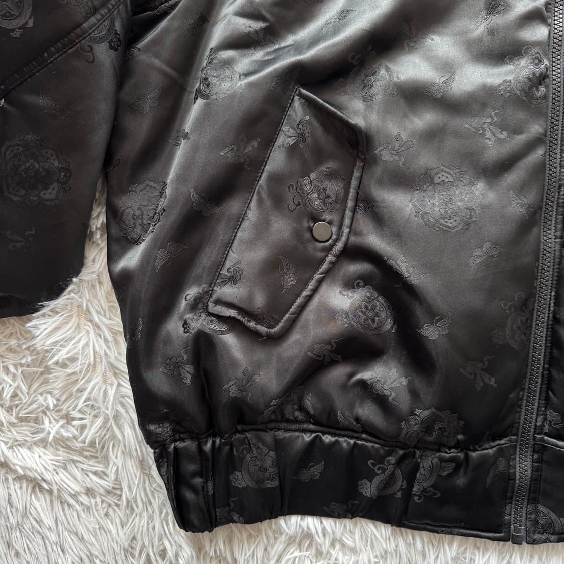 SEDKWOON YOON 빈티지 나일론 블루종 항공자켓 디자이너 XXL 상품이미지6