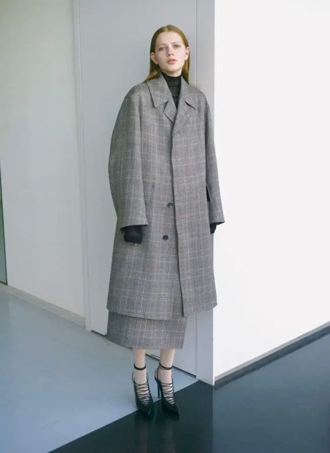 오라리 글렌체크코트 0사이즈 상품이미지1