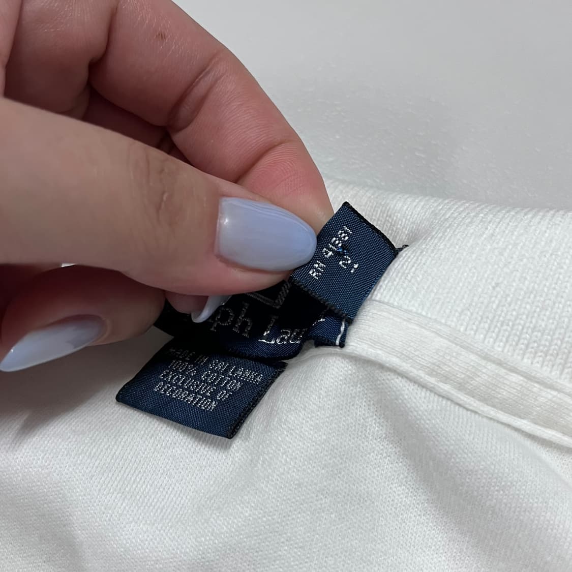 [정품] 폴로 화이트 / 네이비포니 반팔카라티 [ M ] 상품이미지4