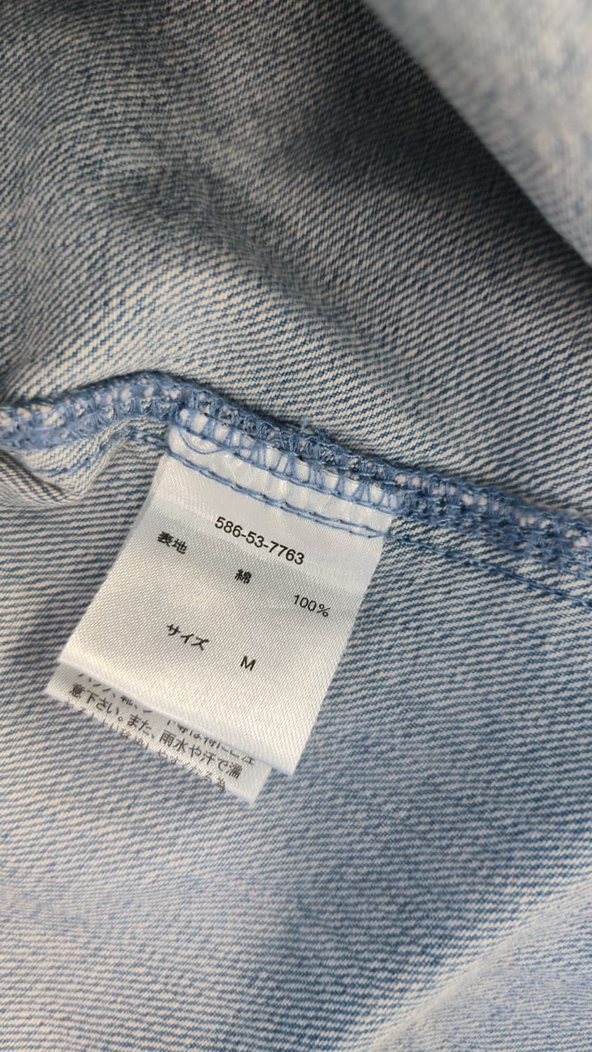 콜자 데님 멜빵 원피스 미니 M 연청 오버롤 스커트 포켓 상품이미지4