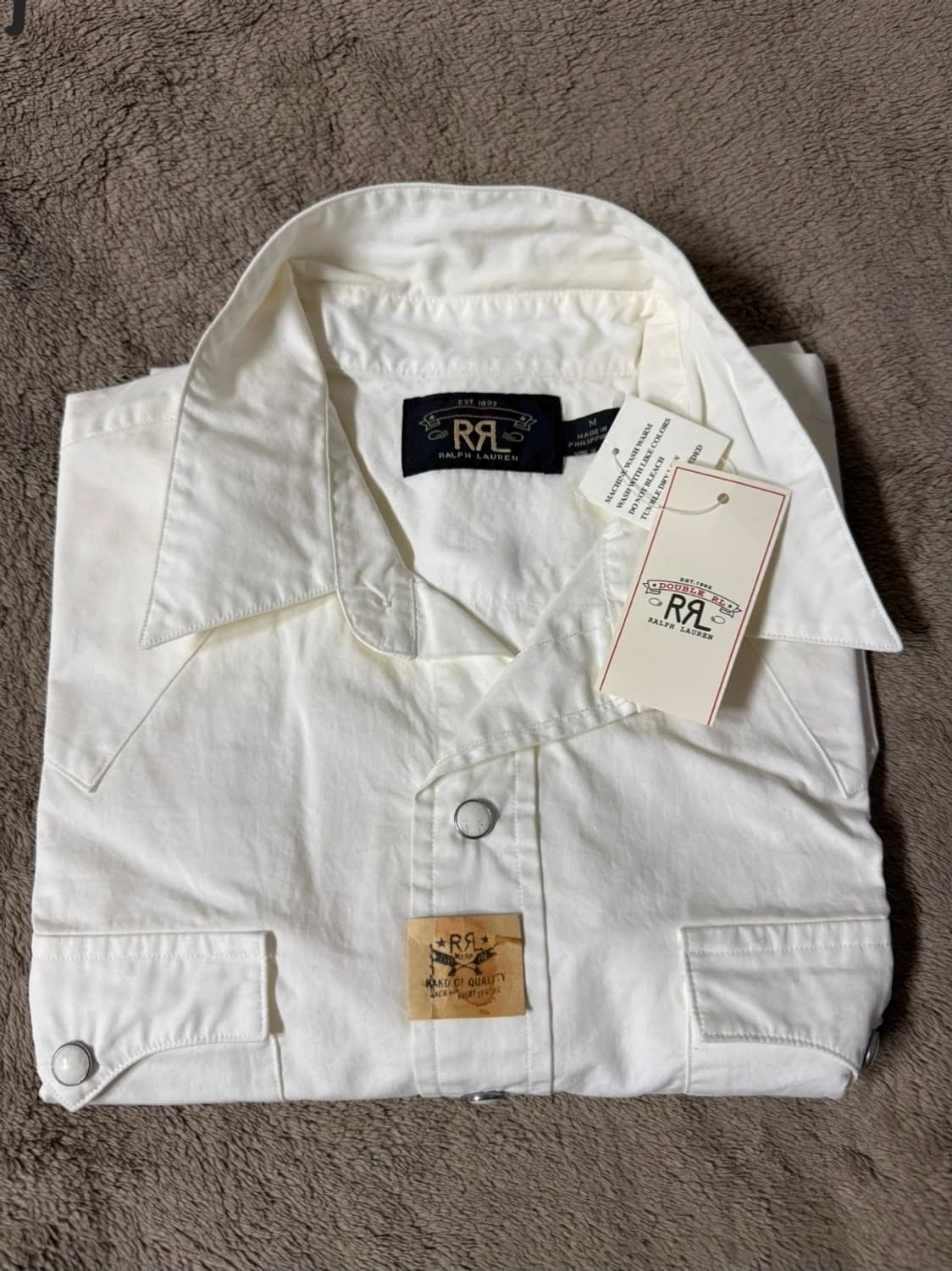 RRL 더블알엘 헤비 프란넬 셔츠. 화이트셔츠 M 상품이미지2