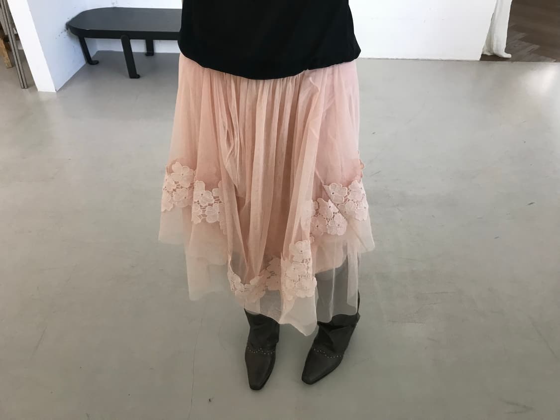 vintage pink lace skirt 상품이미지2