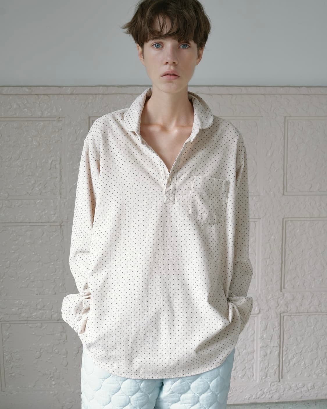 비아플레인 도트 블라우스 셔 상품이미지3