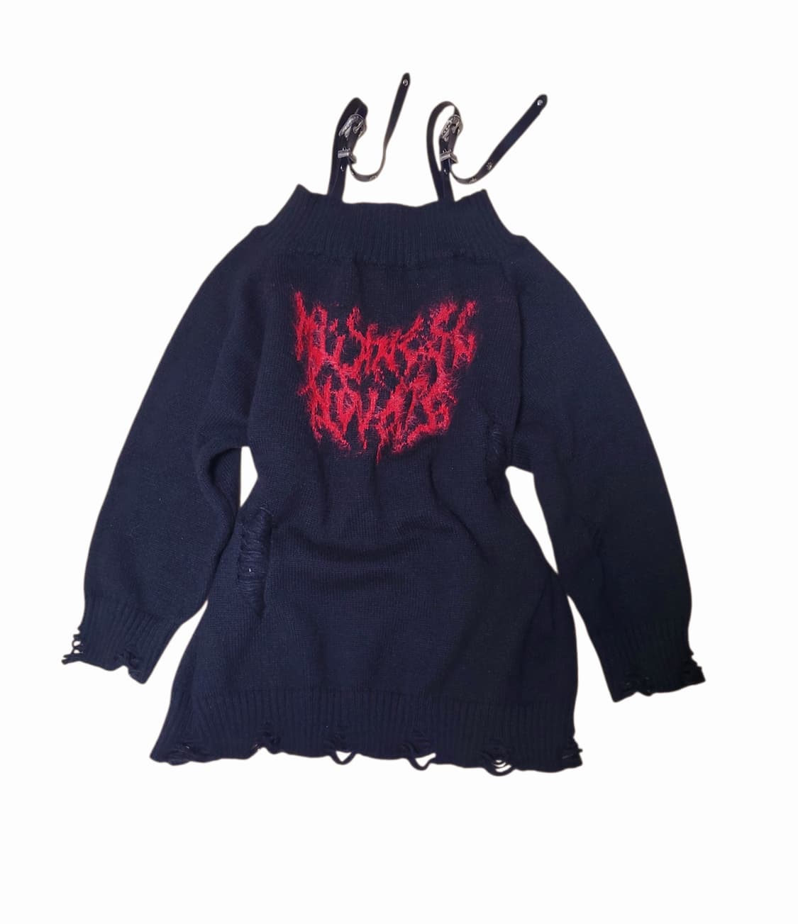 펑크키치갸루y2k 오프숄더 니트 긴팔 롱슬리브 상품이미지1