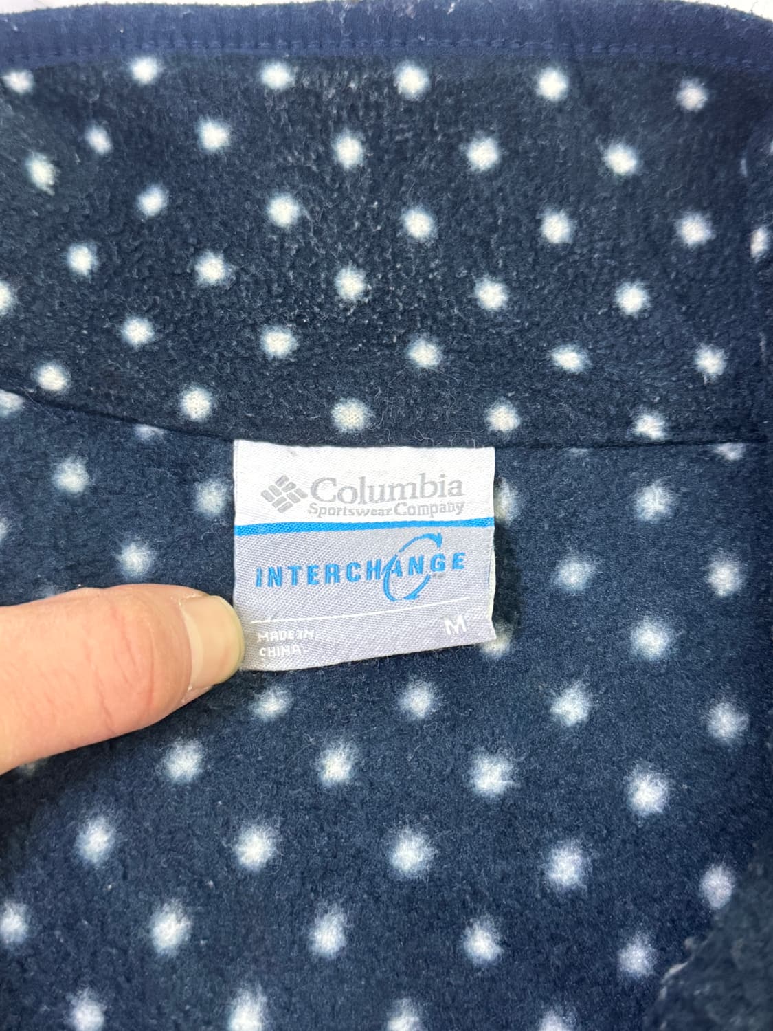 컬럼비아 도트 패턴 플리스 베스트 y2k 상품이미지7