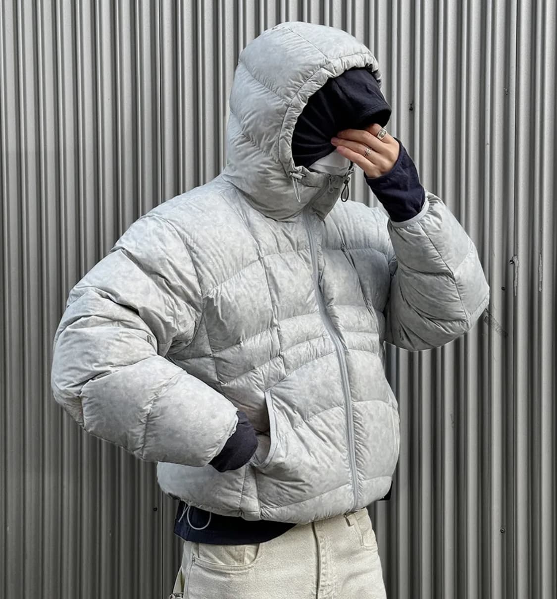 인템포무드 예티 푸퍼 덕다운 패딩 라이트 그레이 L 상품이미지1