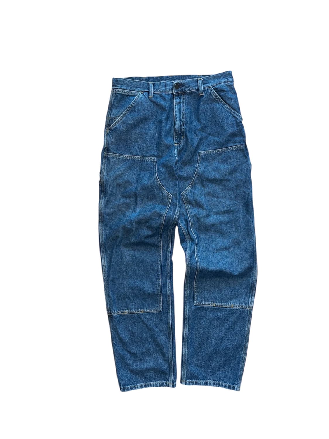 칼하트 wip 더블니 블루 스톤워시드 카펜터 데님 상품이미지2