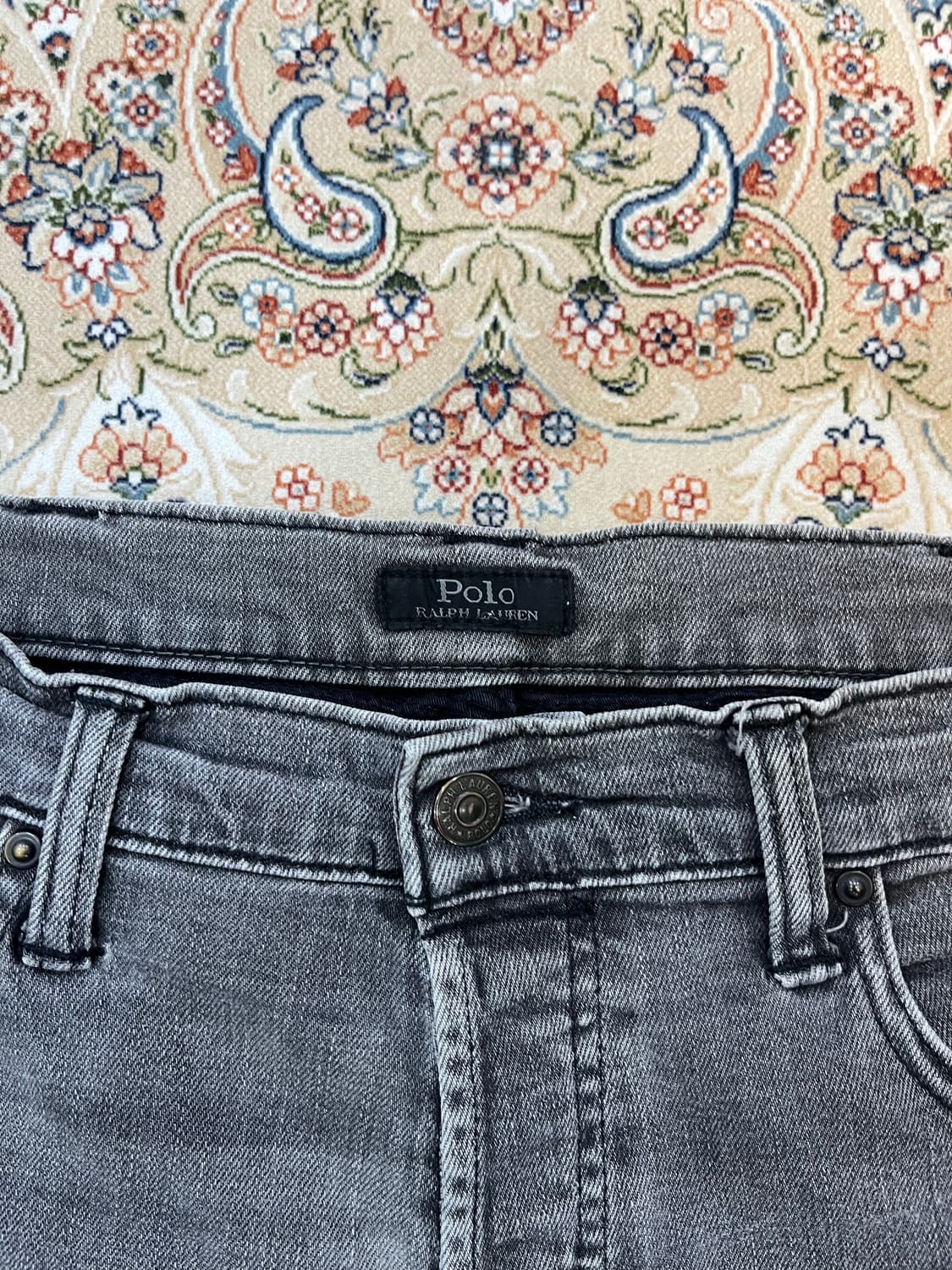 폴로 바이커 흑청 데님 팬츠 바지 상품이미지3