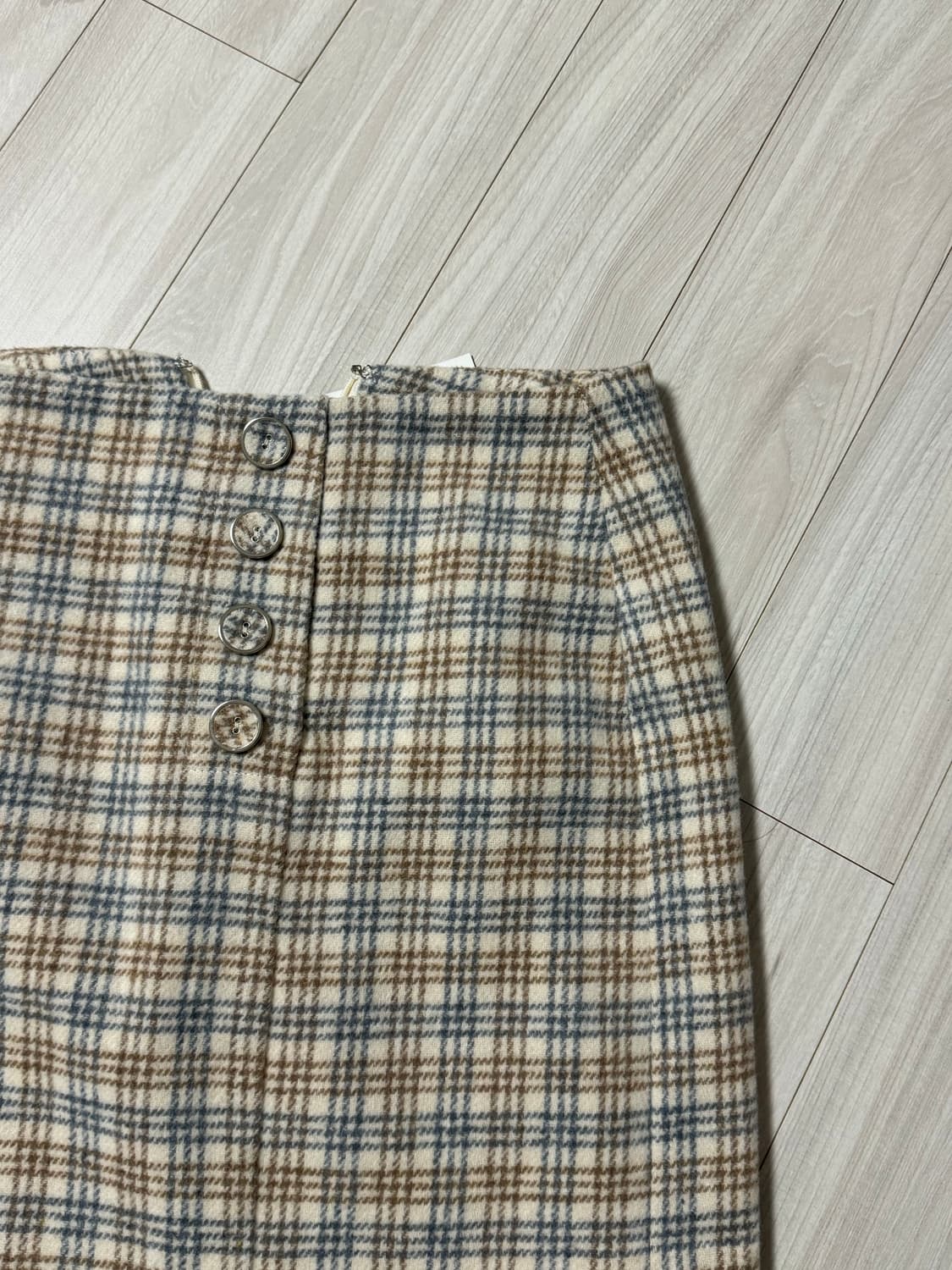 (택ㅇ)mixxo 미쏘 체크 미디 스커트💚🧡 상품이미지5